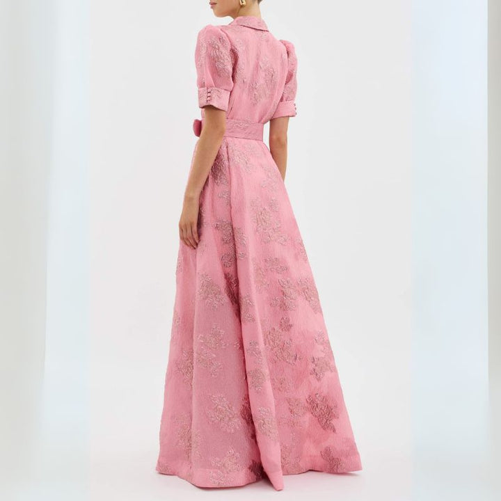 Women’s Floral Maxi Dress with Puff Sleeves