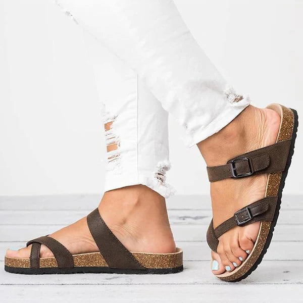 Women’s Open Toe Sandals with Adjustable Strap and Grip Sole