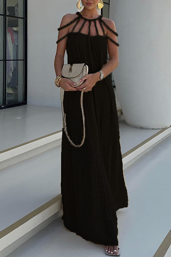 Women’s Braided Cage Neck Evening Dress Maxi