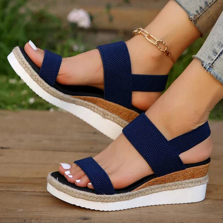 Women’s Platform Sandals with Wide Elastic Straps