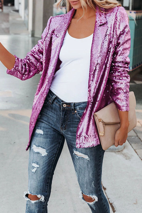 Women’s Sequin Open Blazer