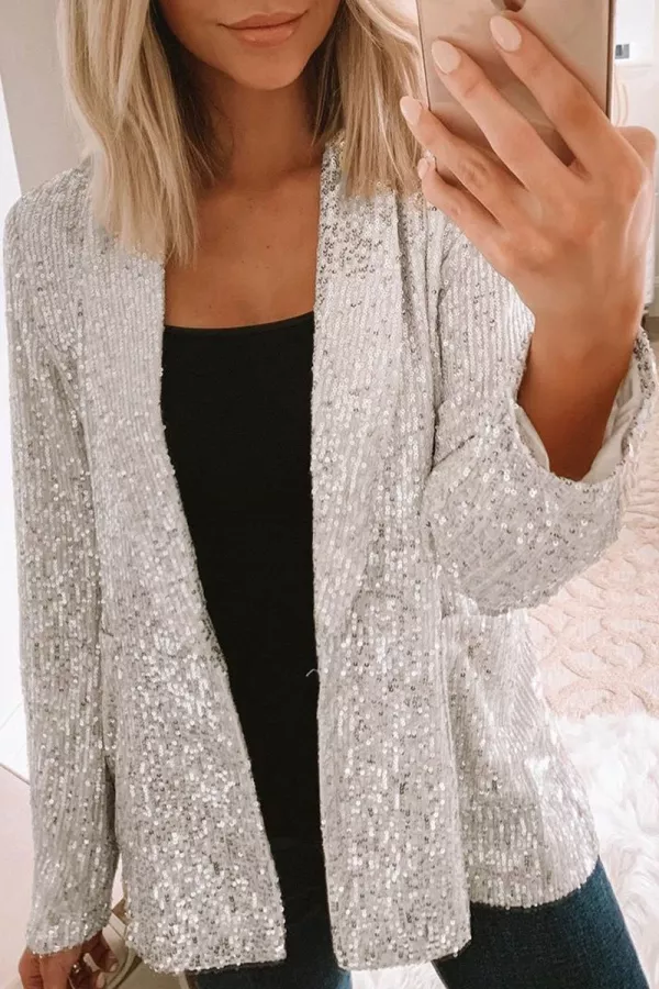 Women’s Sequin Open Blazer