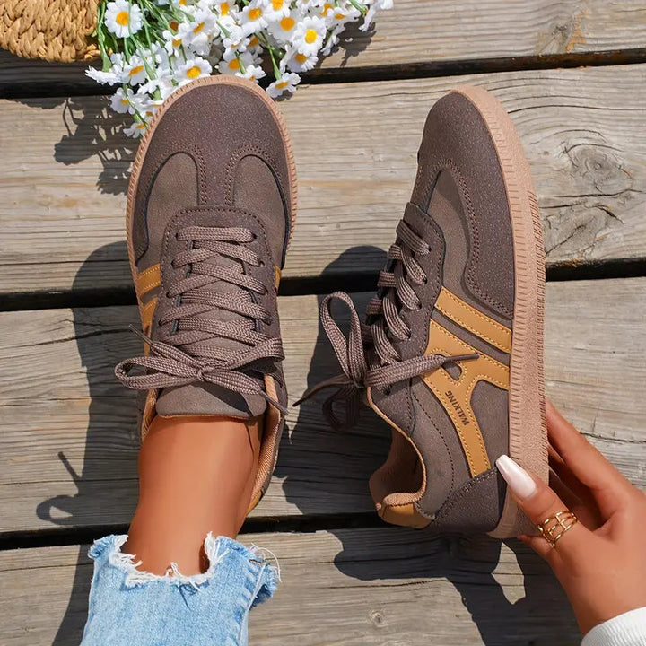 Women’s Low-Top Lace-Up Sneakers with Grip Sole