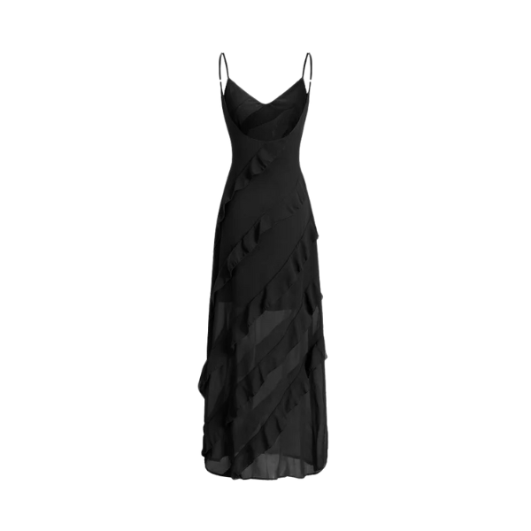 Women’s Ruffle Maxi Dress with Spaghetti Straps