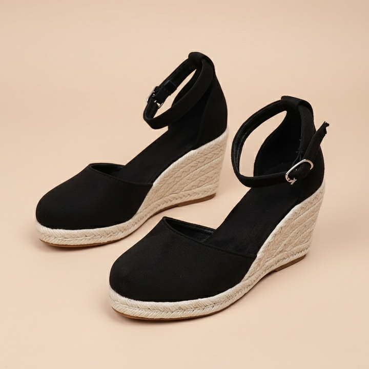 Women’s Closed Toe Espadrille Wedges with Ankle Strap