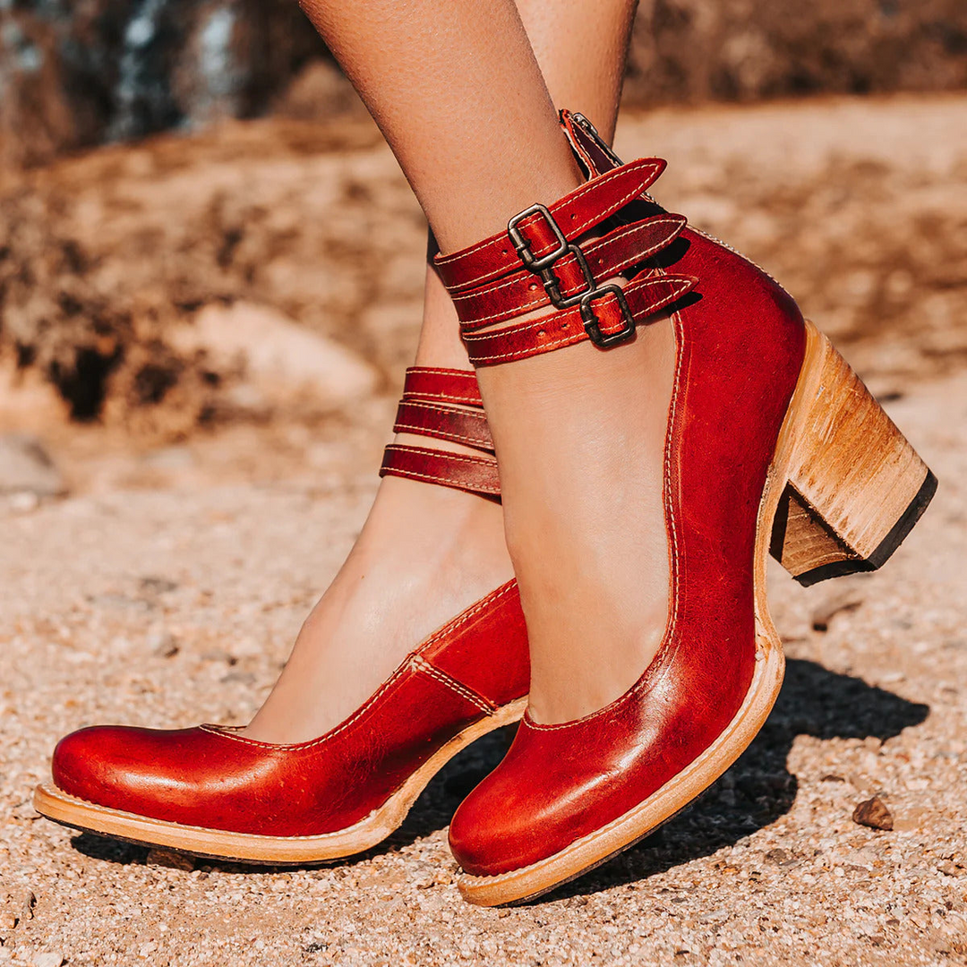 Women’s Double Buckle Heels | Block