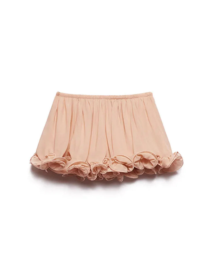 Women’s High Neck Top and Ruffle Mini Skirt Set