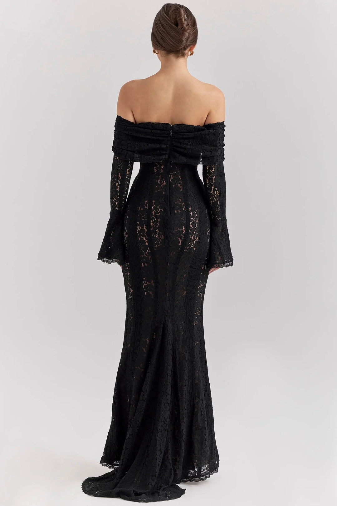Women’s Off-Shoulder Lace Evening Maxi Dress