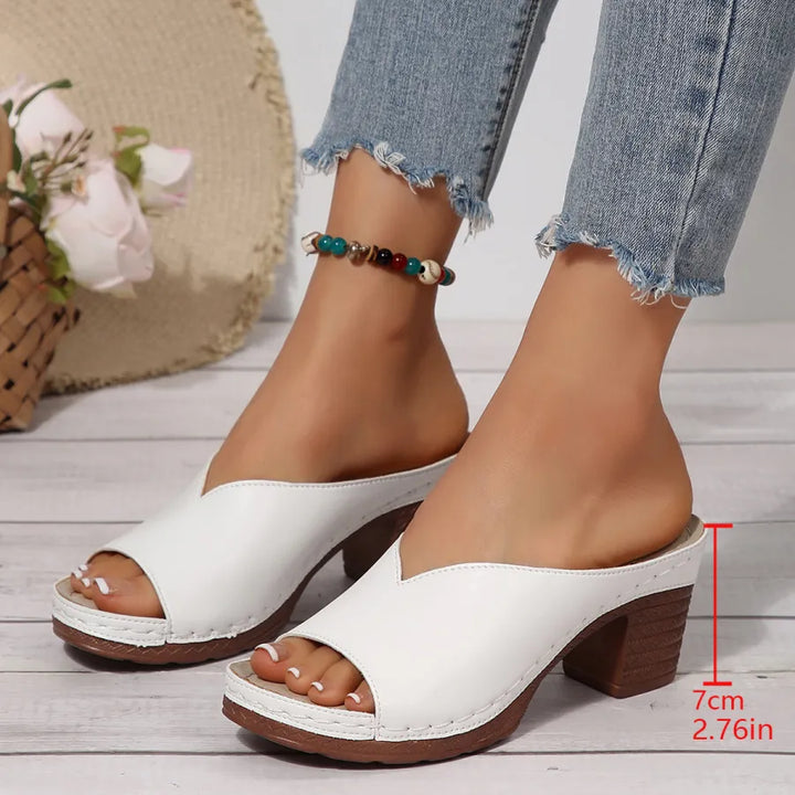 Women’s Block-Heel Slip-On Mules