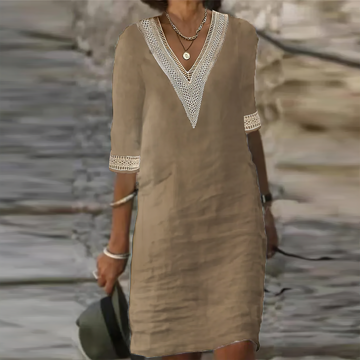 Women's Flowy Summer Mini Dress with Half Sleeves