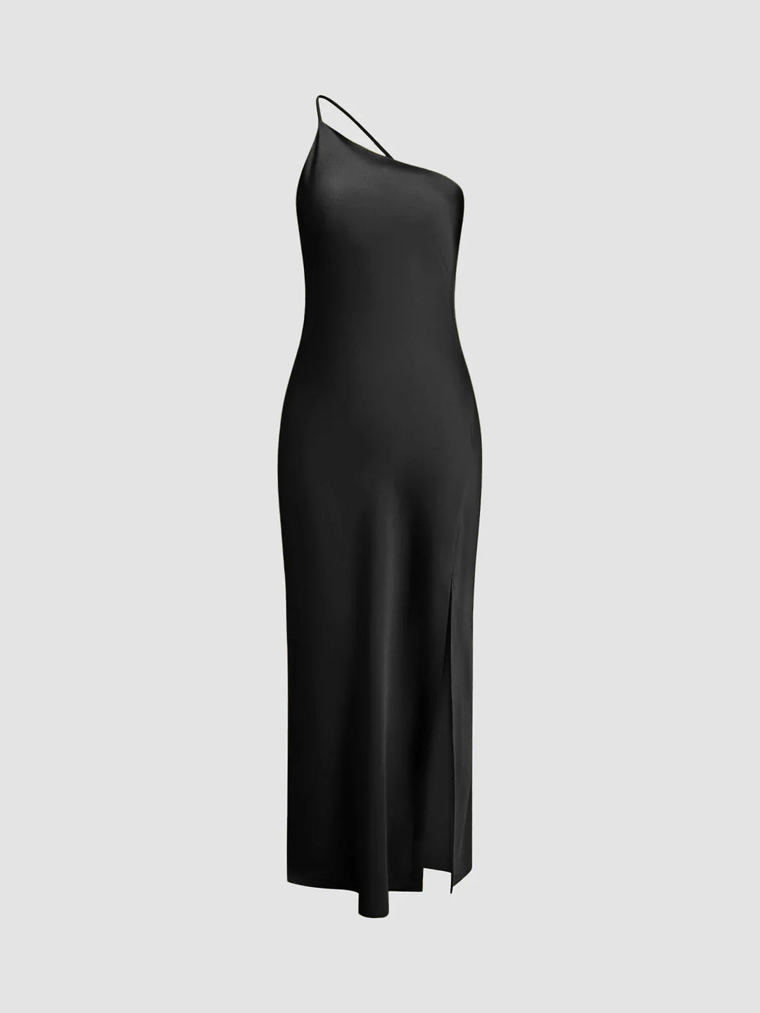 Women’s Backless Satin Maxi Dress with Side Slit