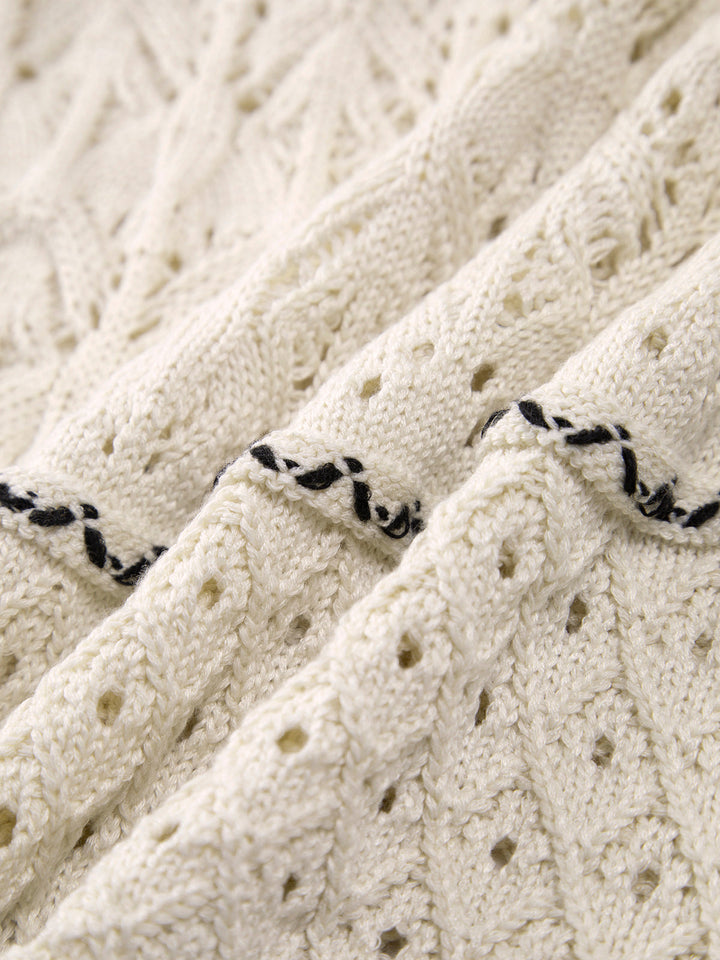 Women’s Knit Crochet Midi Dress with Slim Straps