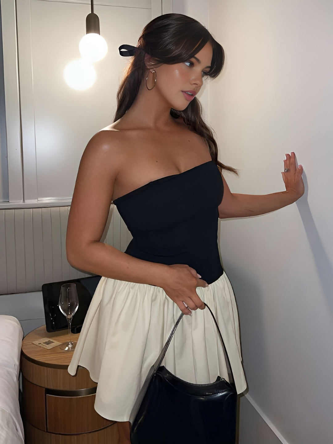 Women’s Two-Tone Strapless Mini Dress