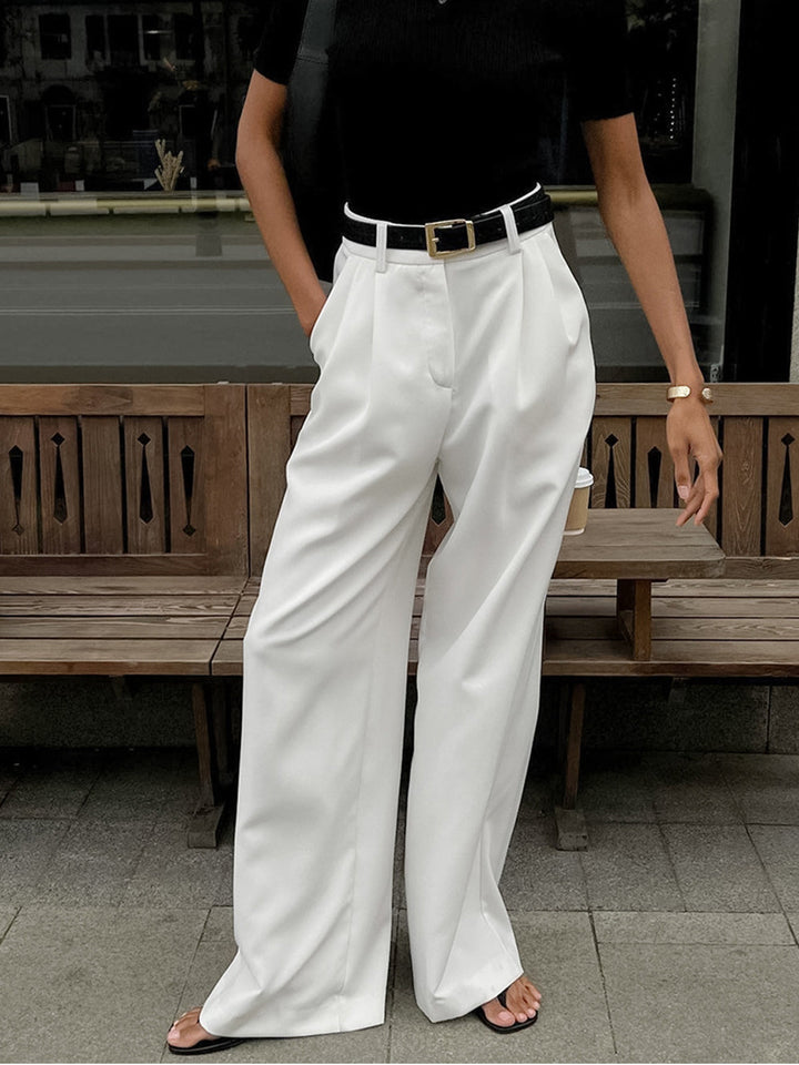 Women’s High-Waist Wide-Leg Pants with Front Pleats