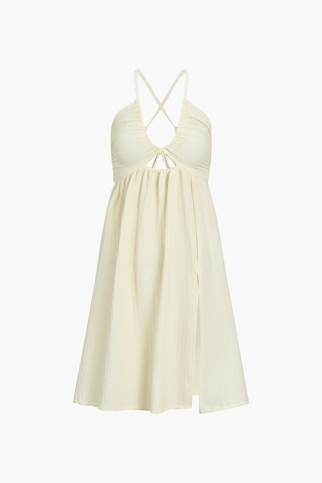 Women’s Twist-Front Cutout Backless Midi Dress with Side Split