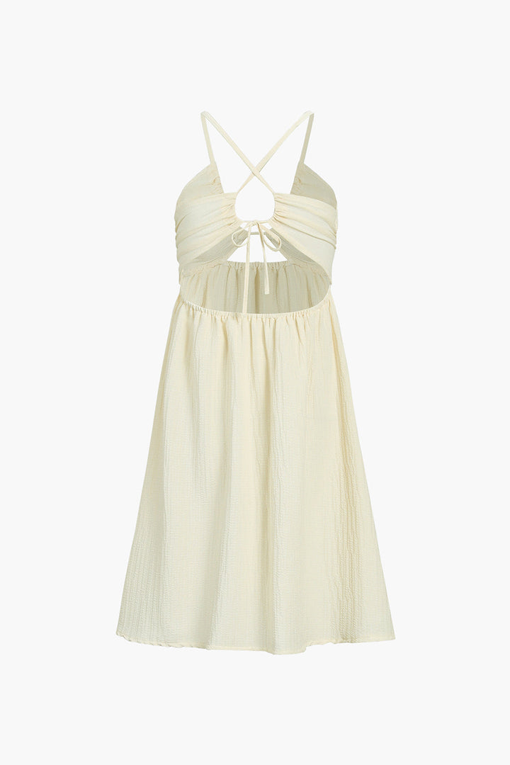 Women’s Twist-Front Cutout Backless Midi Dress with Side Split