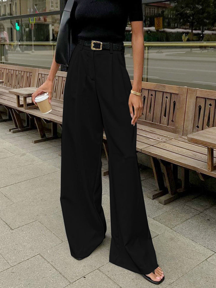 Women’s High-Waist Wide-Leg Pants with Front Pleats