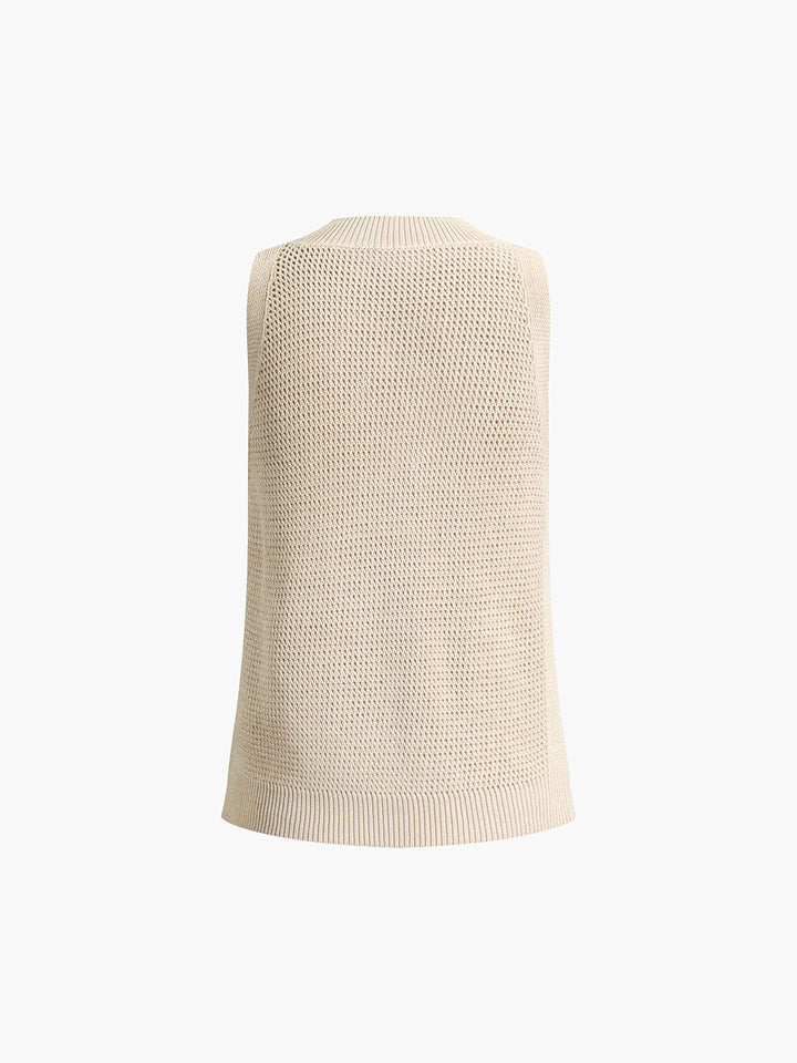 Women’s Open-Knit Sleeveless Textured Tank Top