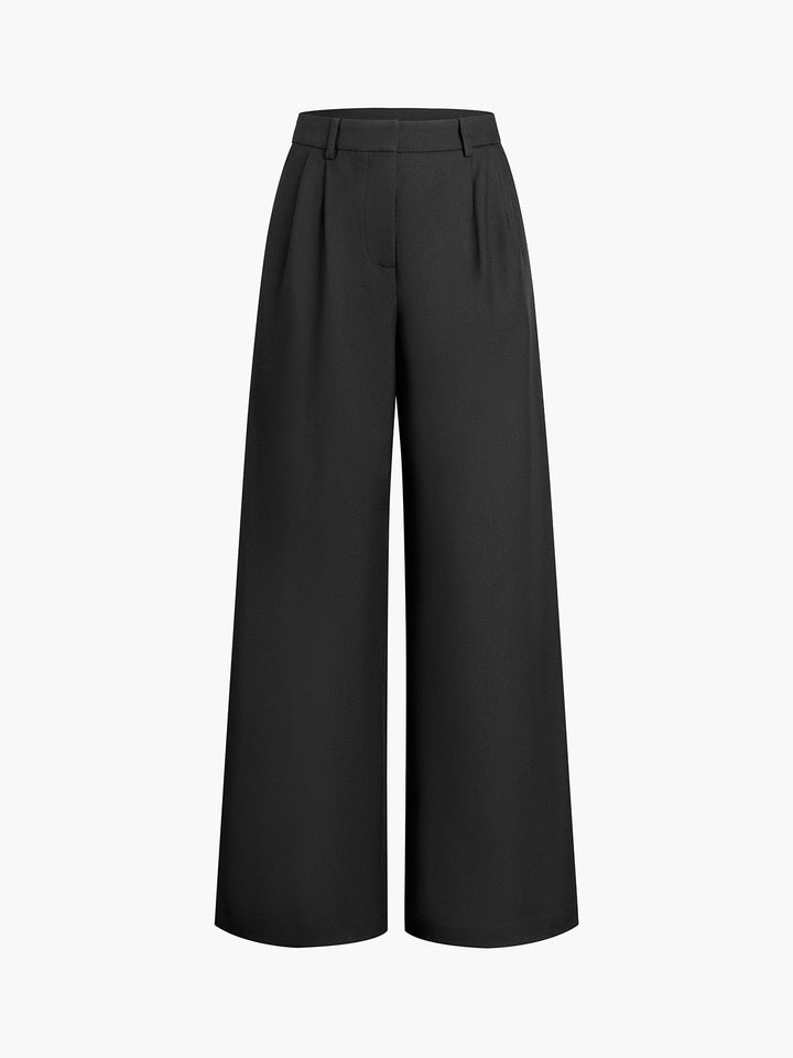 Women’s High-Waist Wide-Leg Pants with Front Pleats