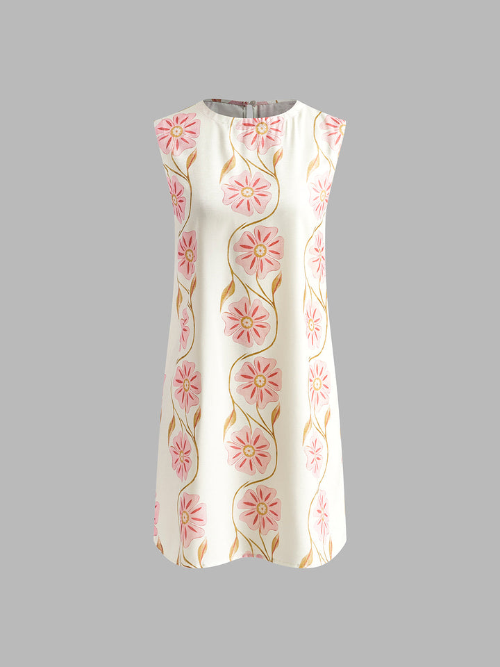 Women’s Sleeveless Floral Printed Summer Mini Dress