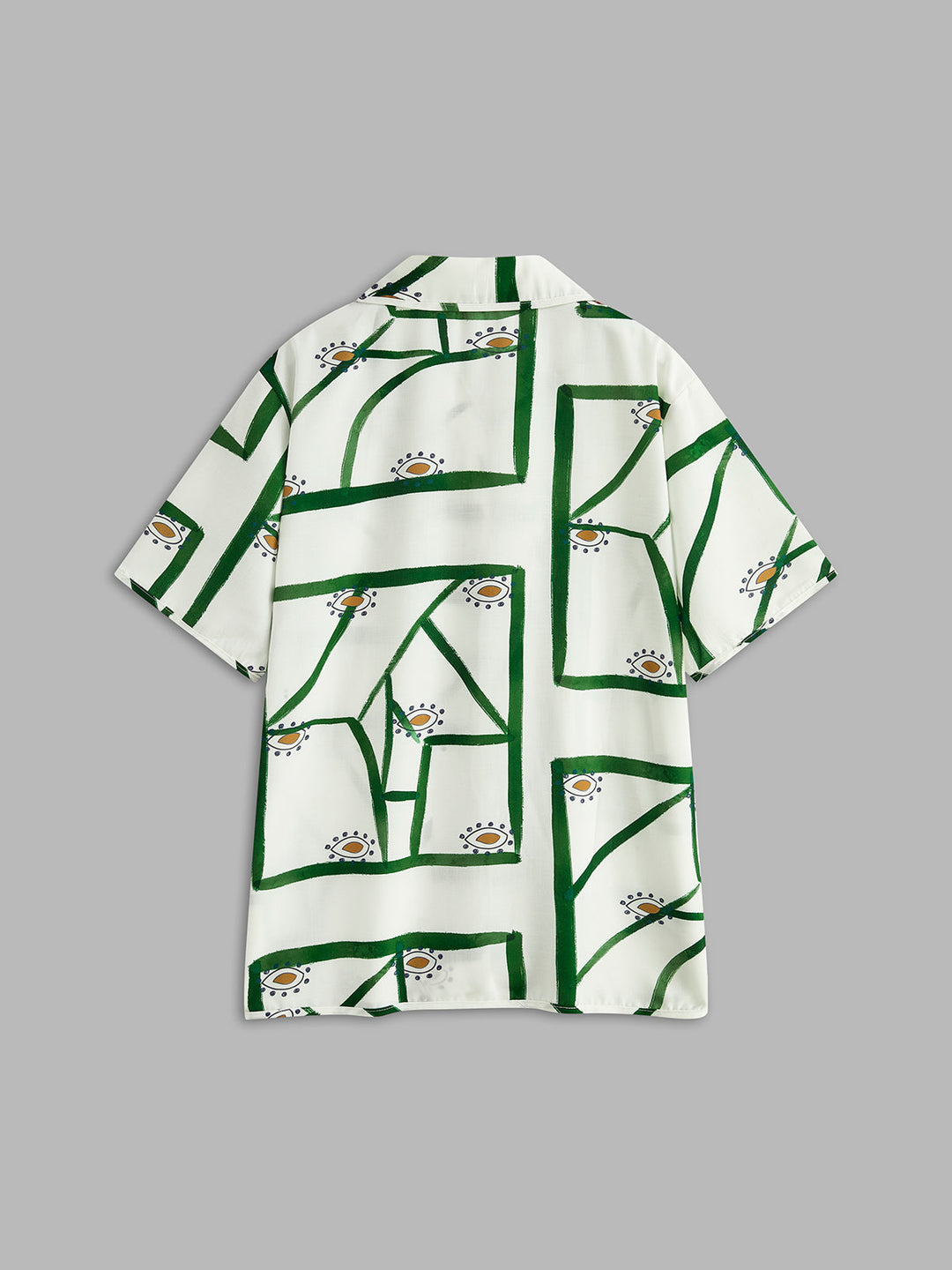 Women’s Printed Button-Up Shirt Two-Piece Set with Drawstring Shorts