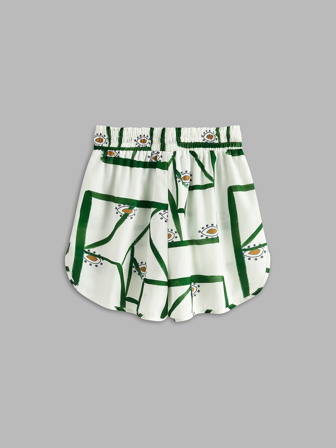 Women’s Printed Button-Up Shirt Two-Piece Set with Drawstring Shorts