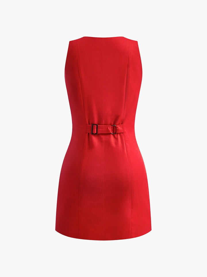 Women’s Sleeveless Button-Front Mini Dress