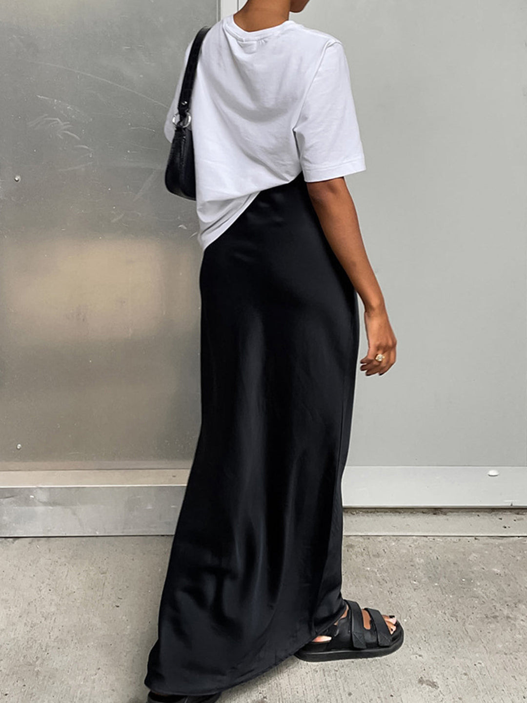 Women’s High-Waist Satin Maxi Skirt