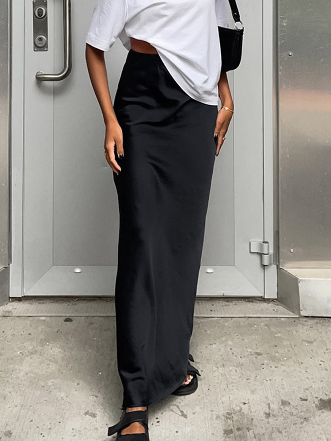Women’s High-Waist Satin Maxi Skirt