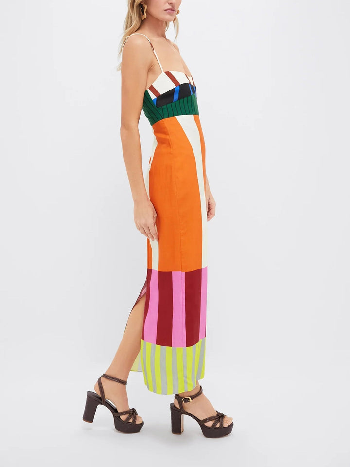 Women’s Colour-Block Empire Waist Maxi Dress