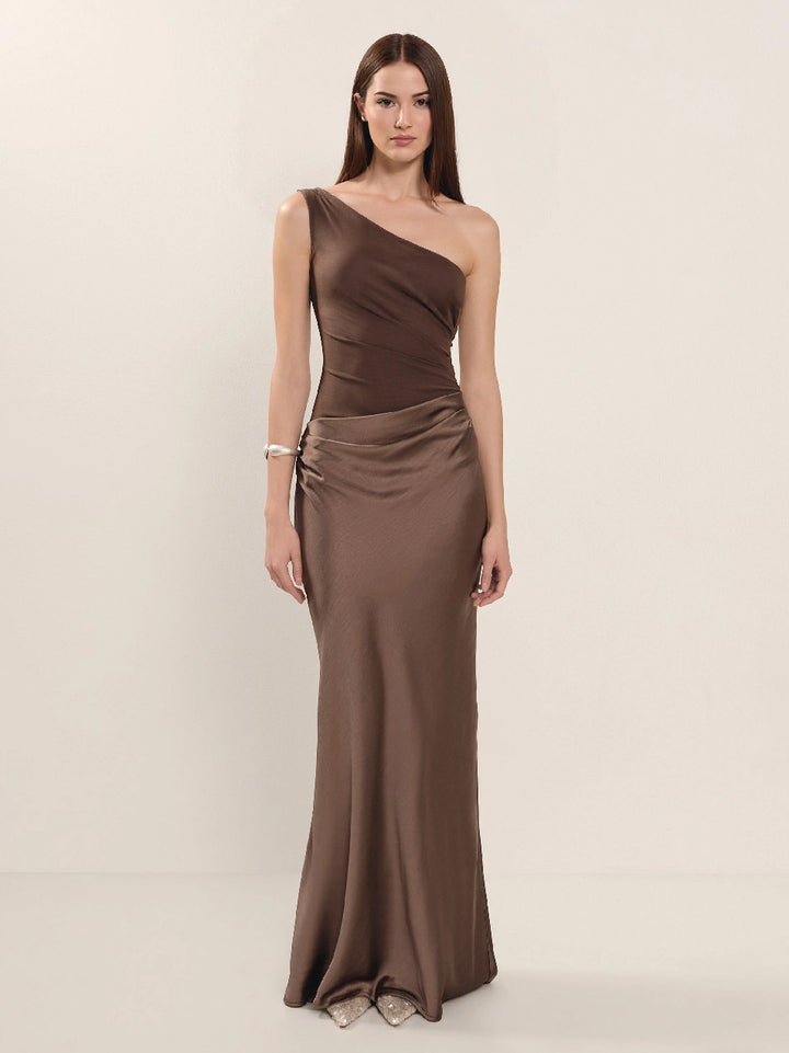 Women’s One-Shoulder Cocktail Maxi Dress