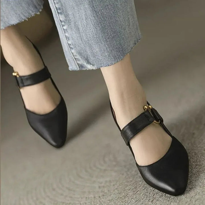 Women’s Slingback Heels with Closed Toe and Block Heel