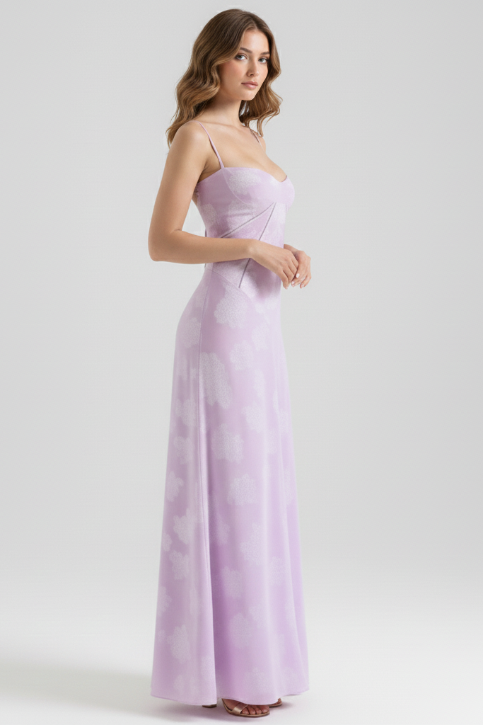 Women’s Corset Maxi Dress with Spaghetti Straps