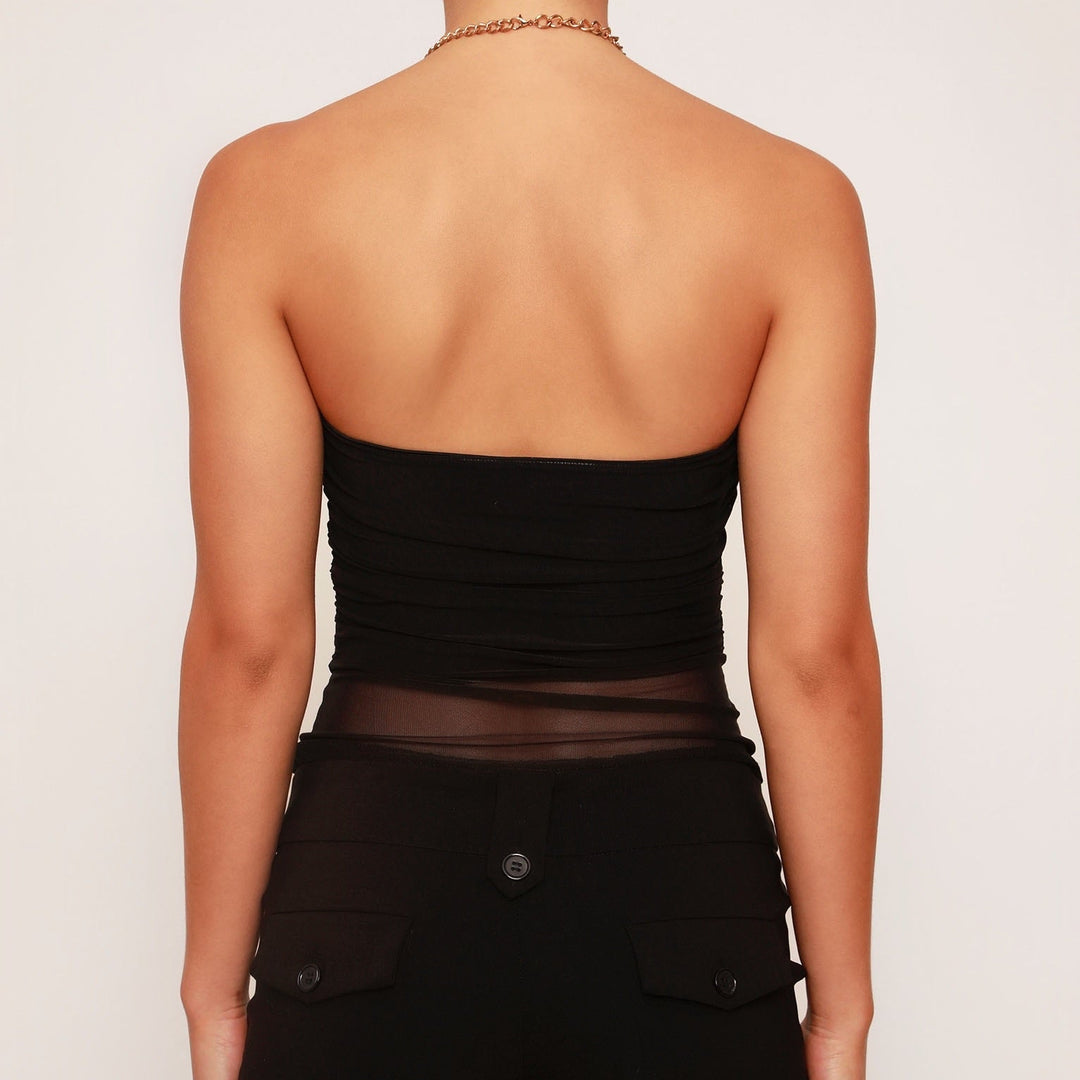 Women’s Strapless Sheer Mesh Tube Top