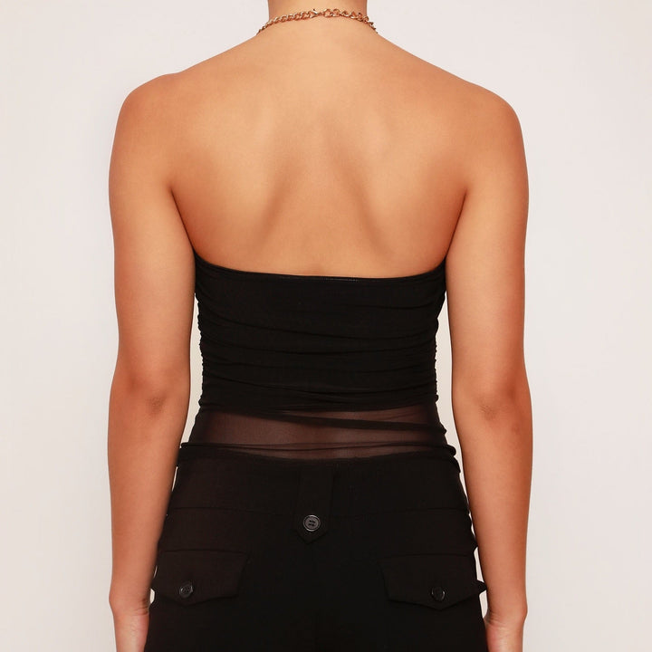 Women’s Strapless Sheer Mesh Tube Top