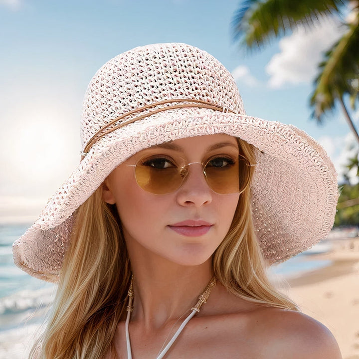 Women’s Woven Sun Hat with Wide Brim