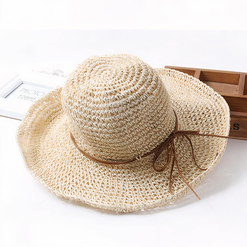 Women’s Woven Sun Hat with Wide Brim