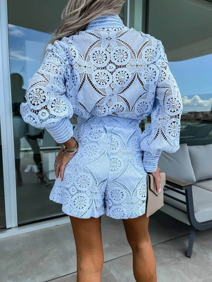 Women’s Embroidered Two-Piece Set with Shorts