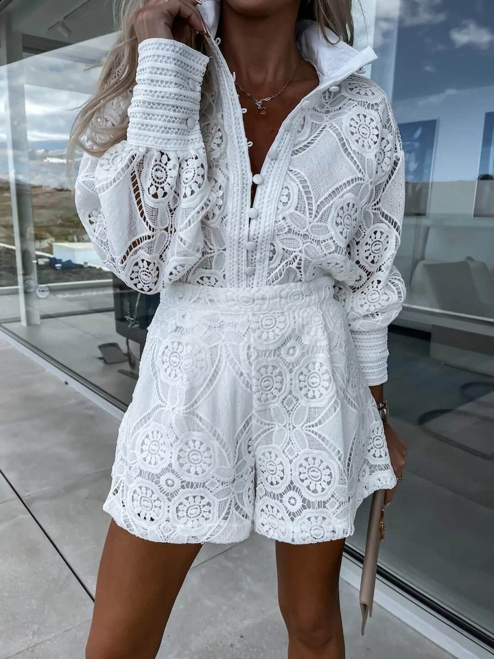 Women’s Embroidered Two-Piece Set with Shorts