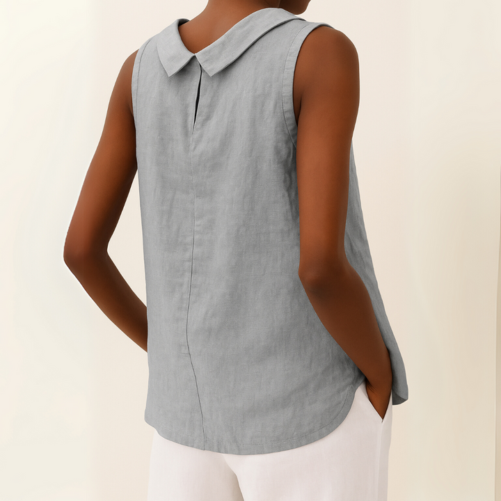 Women's Sleeveless Roll-Neck Minimalist Straight Fit Shell Top
