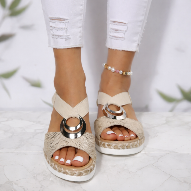 Women’s Platform Espadrille Wedge Sandals with Stretch straps