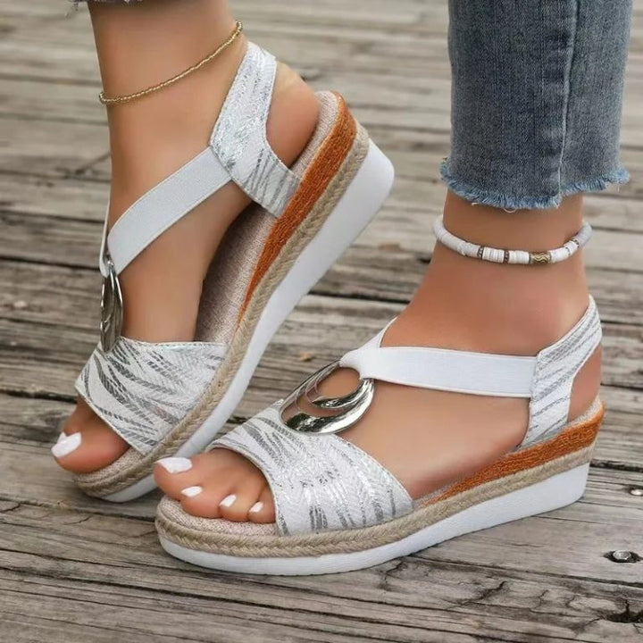 Women’s Platform Espadrille Wedge Sandals with Stretch straps