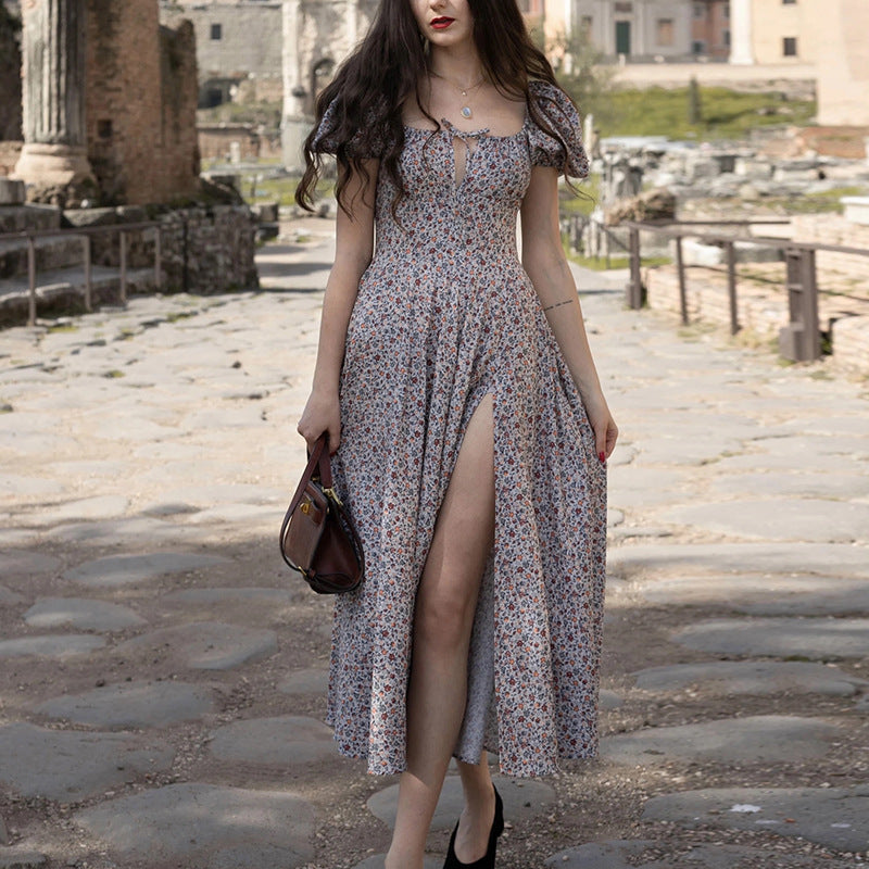 Women’s Summer Maxi Dress with Puff Sleeves