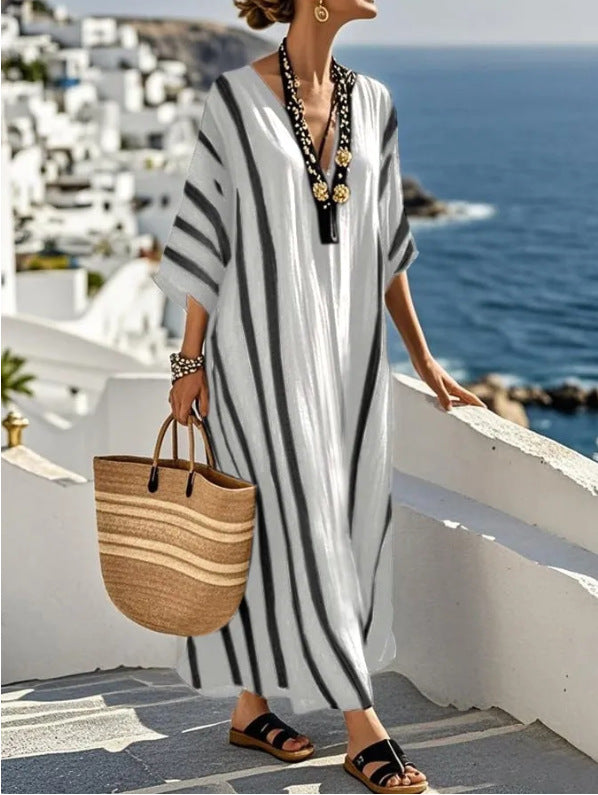Women's Mediterranean Long Kaftan Beach Dress