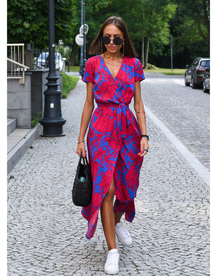Women’s Wrap Floral Dress Midi