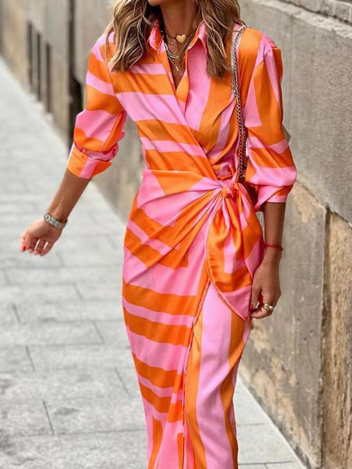 Women’s Collared Wrap Dress | Midi