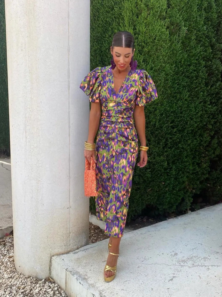 Women’s Puff-Sleeve Maxi Dress