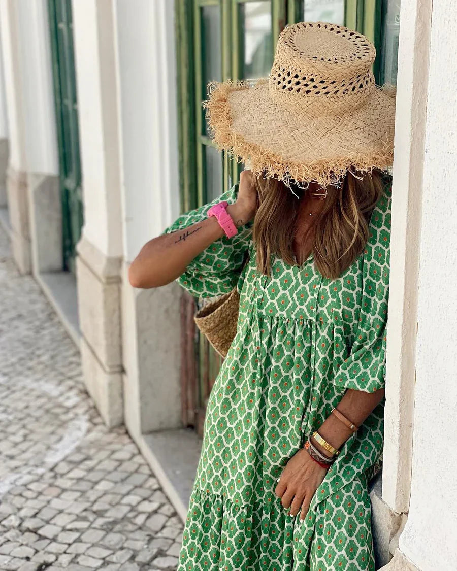 Women’s V-Neck Tiered Dress Maxi