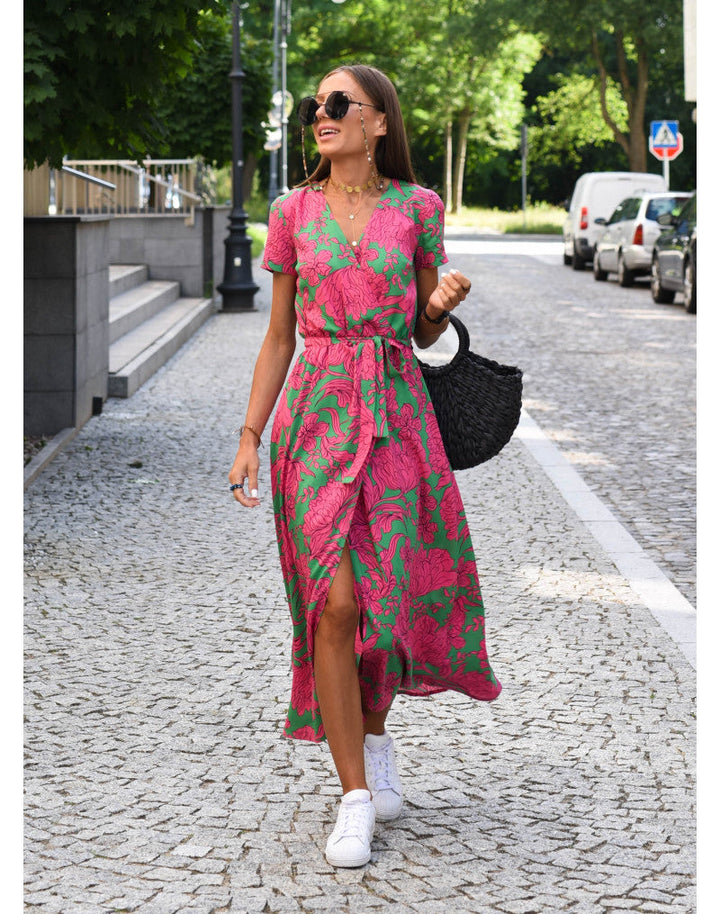 Women’s Wrap Floral Dress Midi