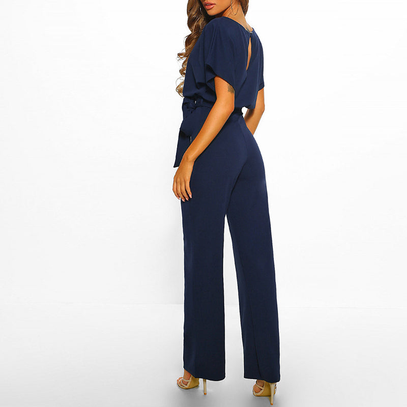 Women’s Wide-Leg Belted Jumpsuit